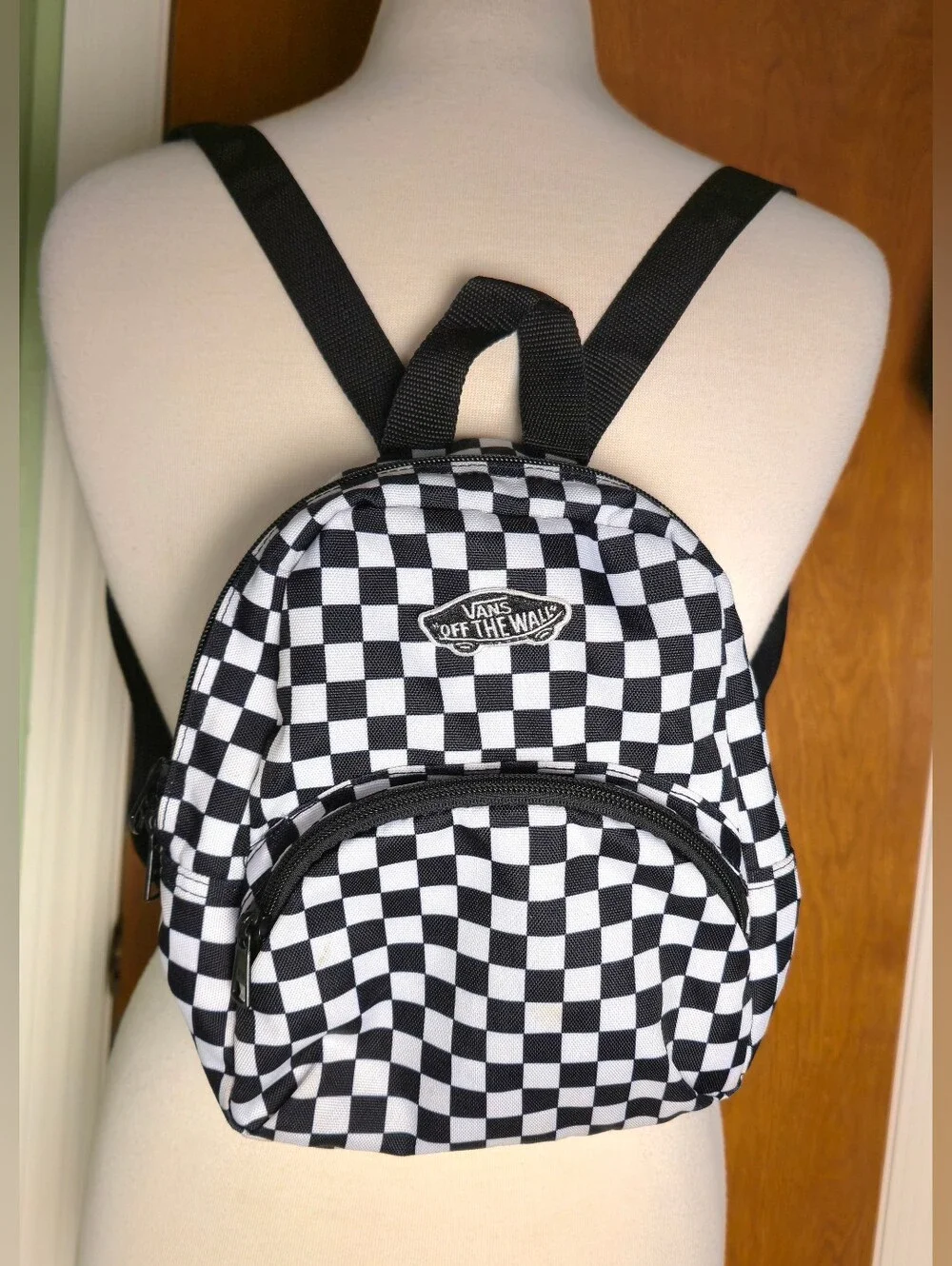 VANS Mini Backpack Black/White Checkerboard Pattern Skate BMX Freestyle Moto